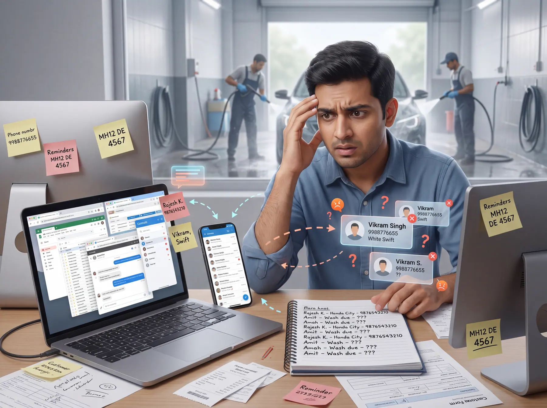 Customer data is scattered problem illustration