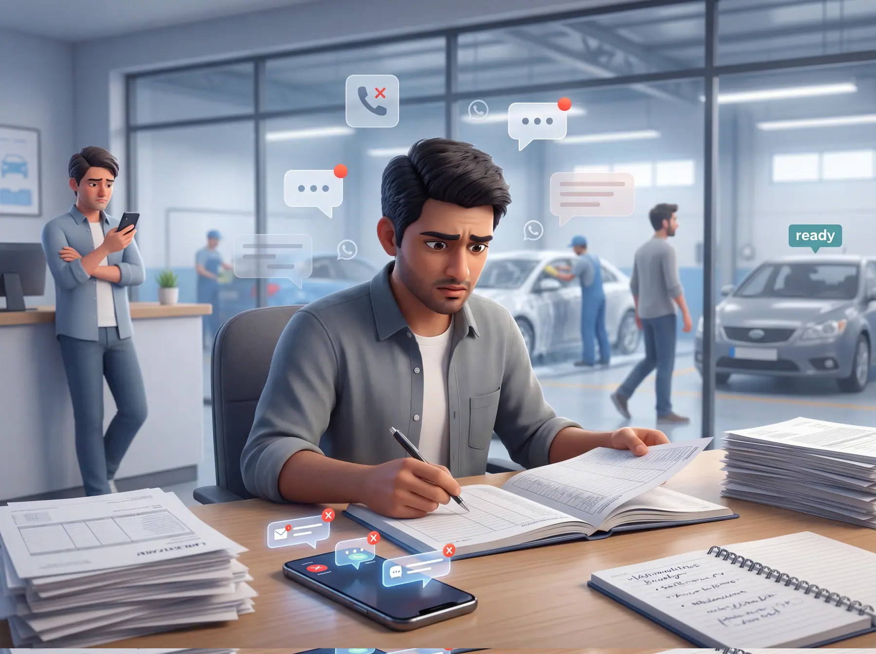 No customer follow-up problem illustration